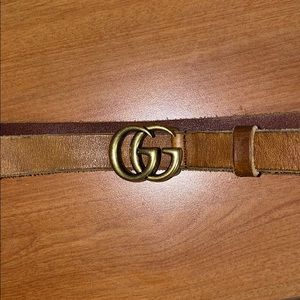 Authentic Gucci brown leather Belt (thin)